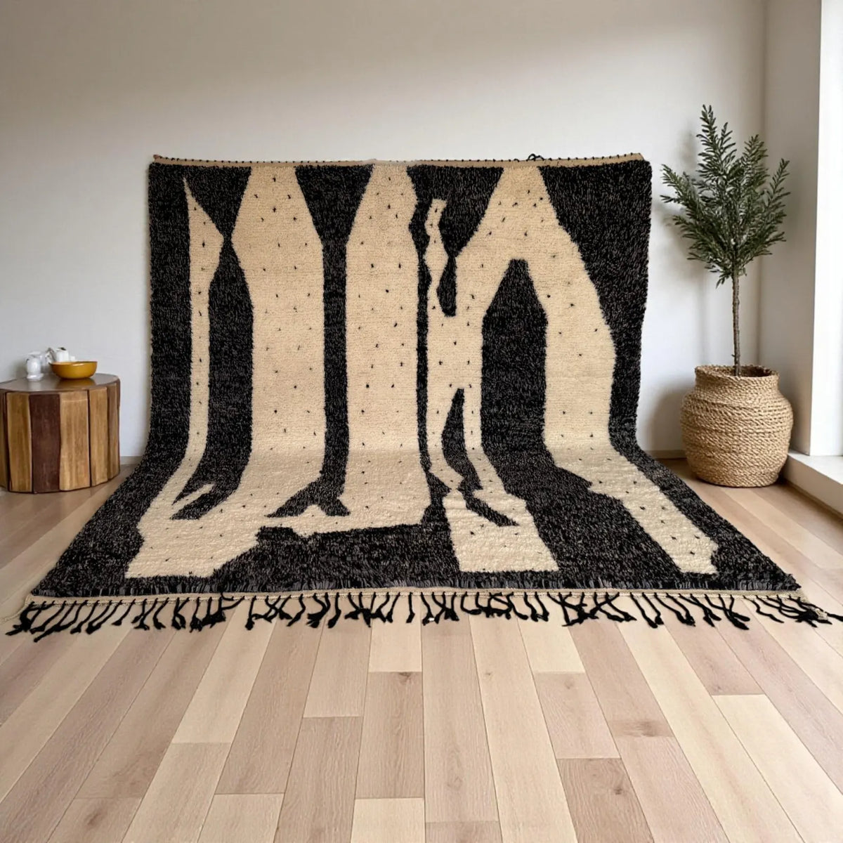 Black Ivory Moroccan Carpet – hand knotted wool carpet, handmade in India | Hand Knotted Carpets by Rugverse (view 4)