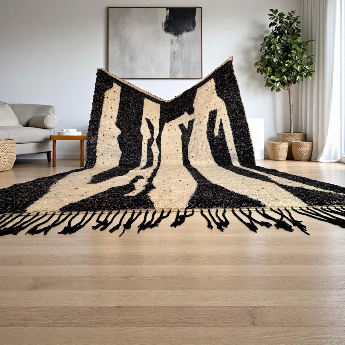 Black Ivory Moroccan Carpet – hand knotted wool carpet, handmade in India | Hand Knotted Carpets by Rugverse (view 5)