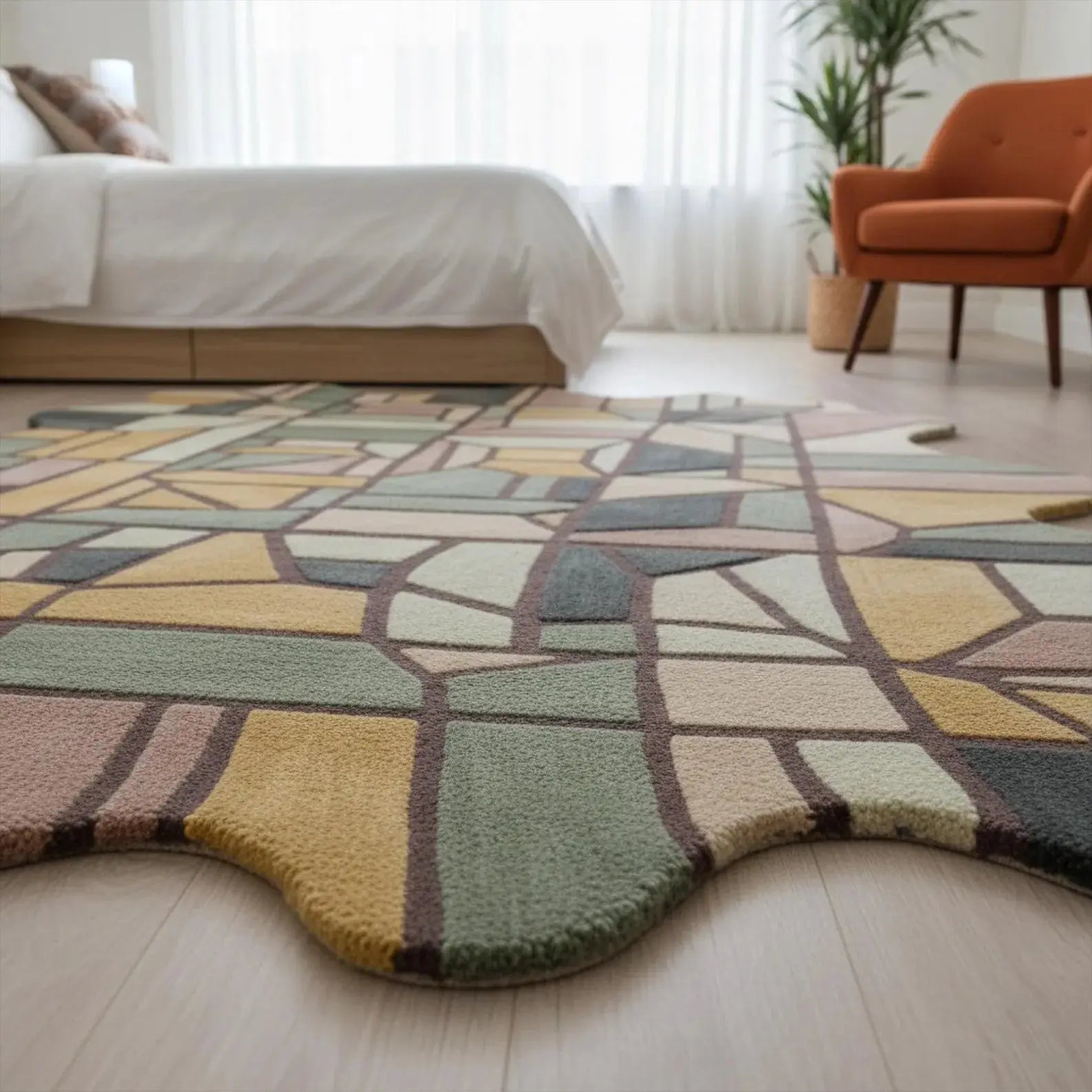 Irregular Colorful Geometric Carpet & Rug