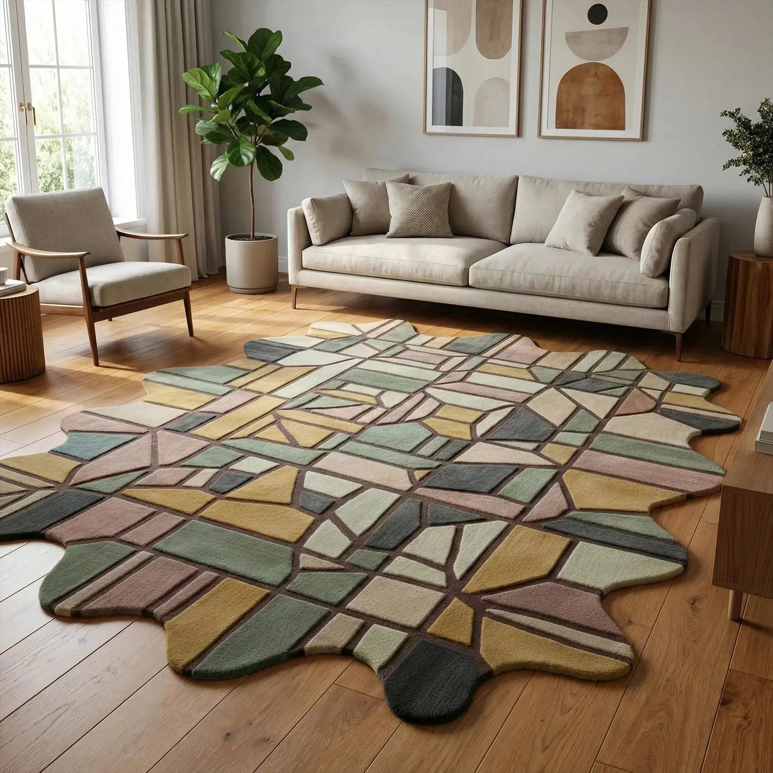 Irregular Colorful Geometric Carpet & Rug Rugverse