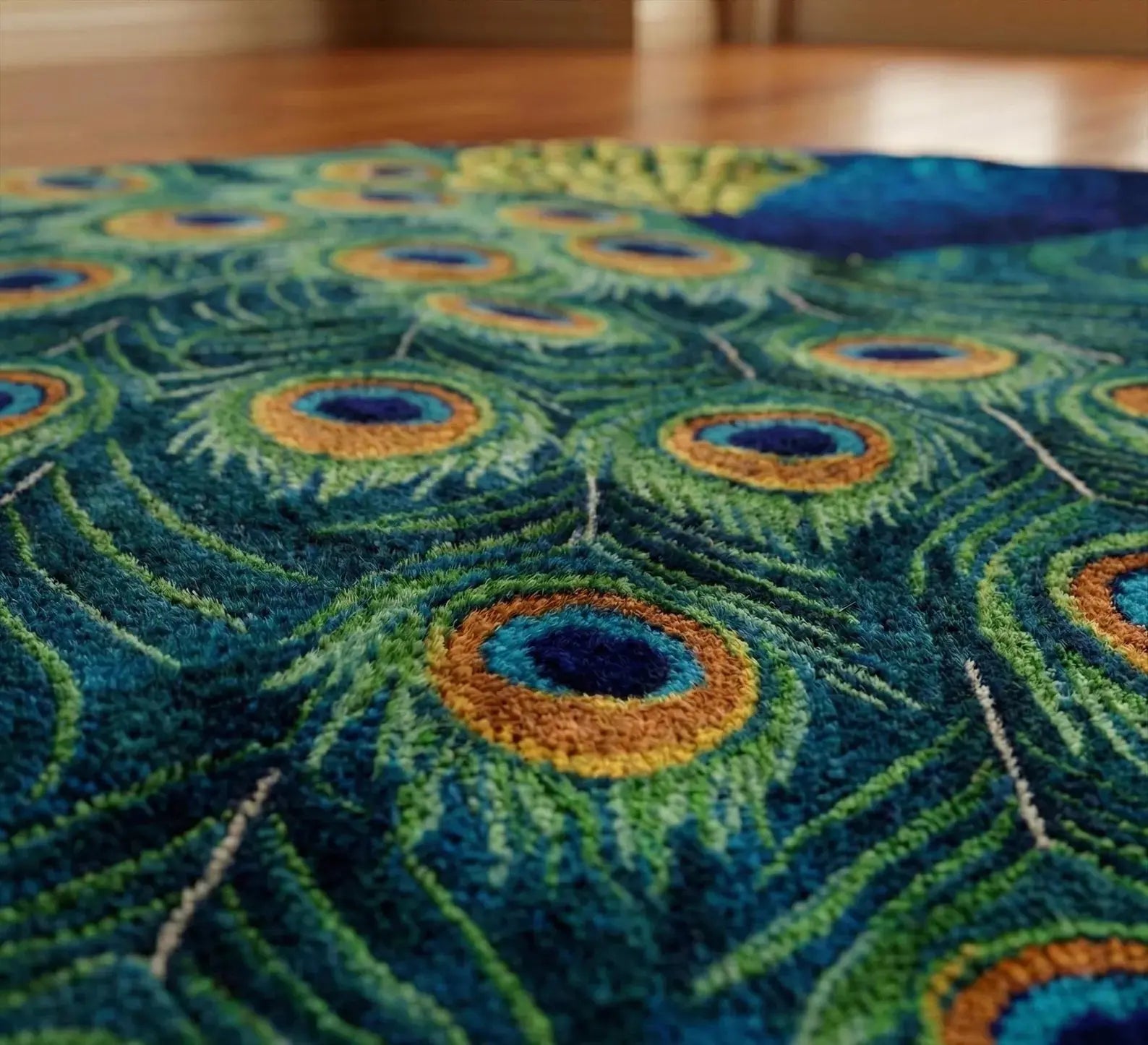 Teal Blue Peacock Rug Rugverse