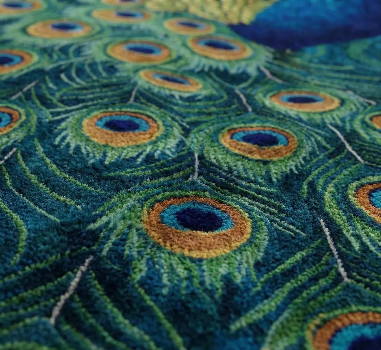 Teal Blue Peacock Rug Rugverse