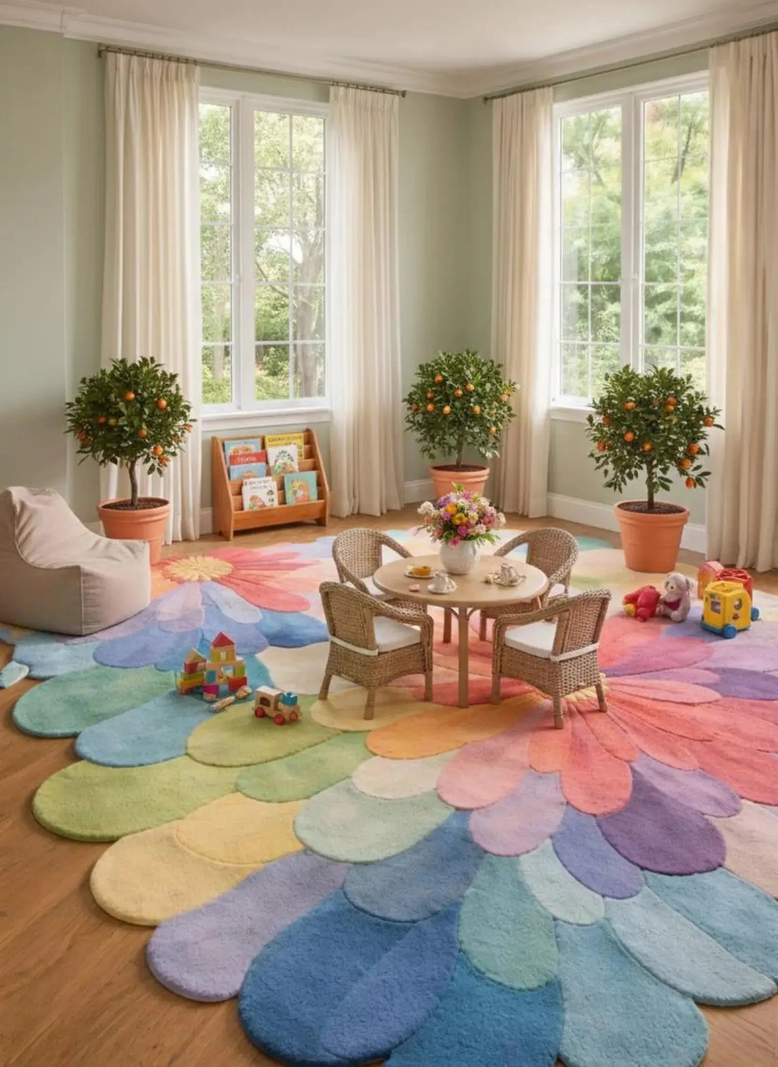 Colorful Floral Statement Carpet & Rug Rugverse