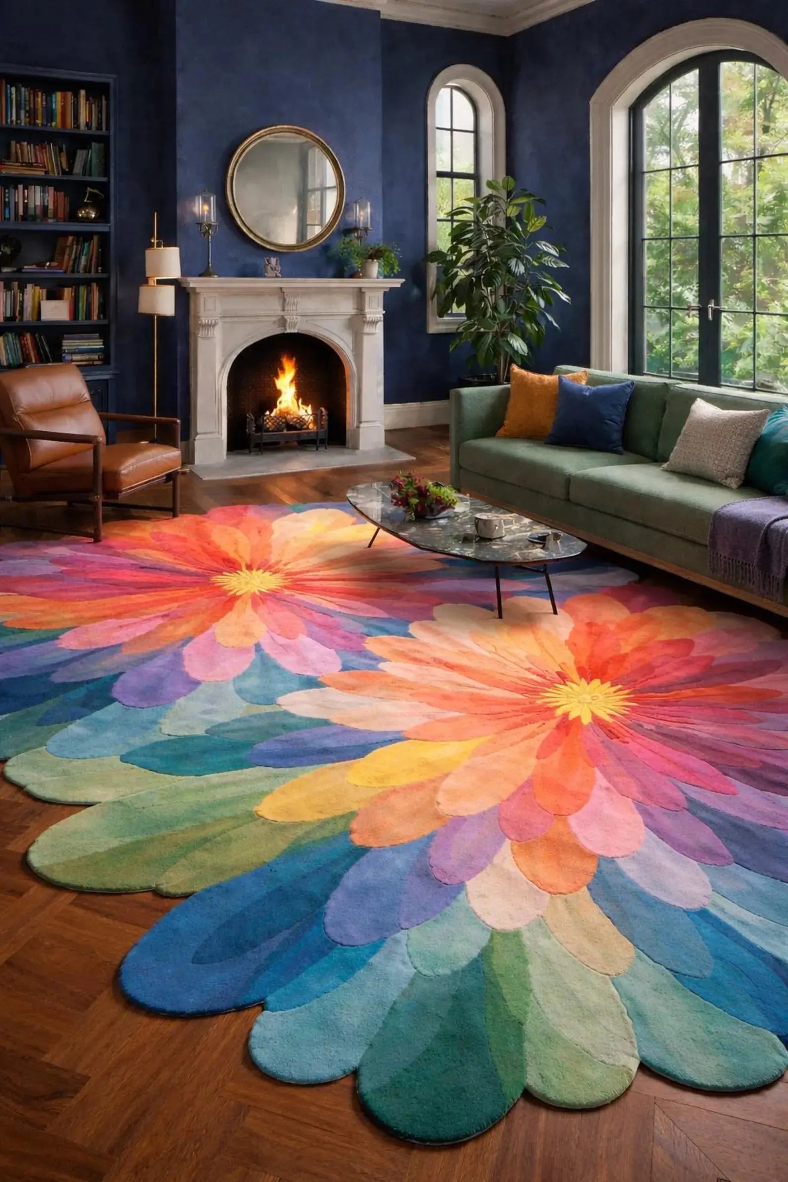 Colorful Floral Statement Carpet & Rug