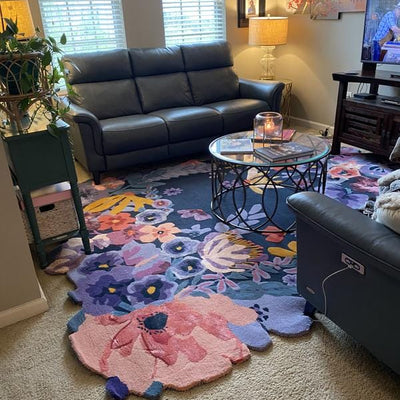Jardin Blue Floral Rug