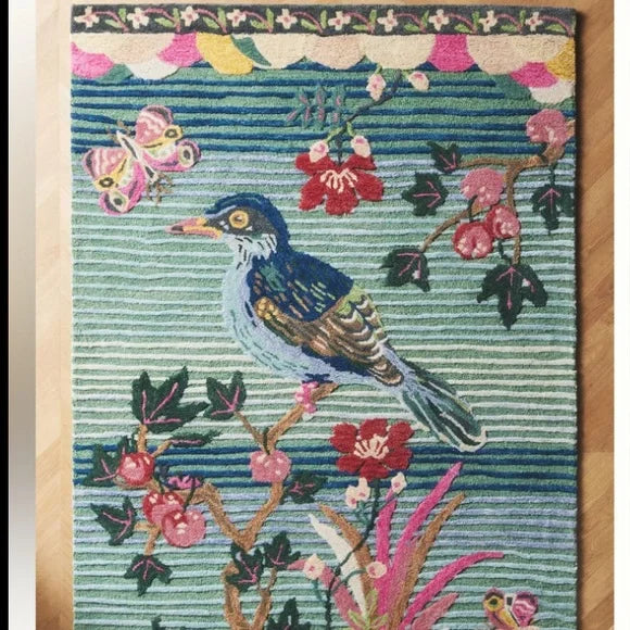 Natalie Bird Handmade Tufted Wool Area Rug For Bedroom Livingroom Office Kitchen Nursery Entryway modern Rug (Copy)