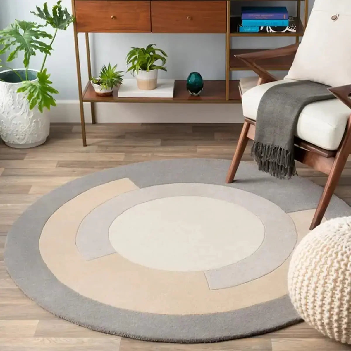 Circluxe Round Hand Tufted Carpet & Rug Rugverse