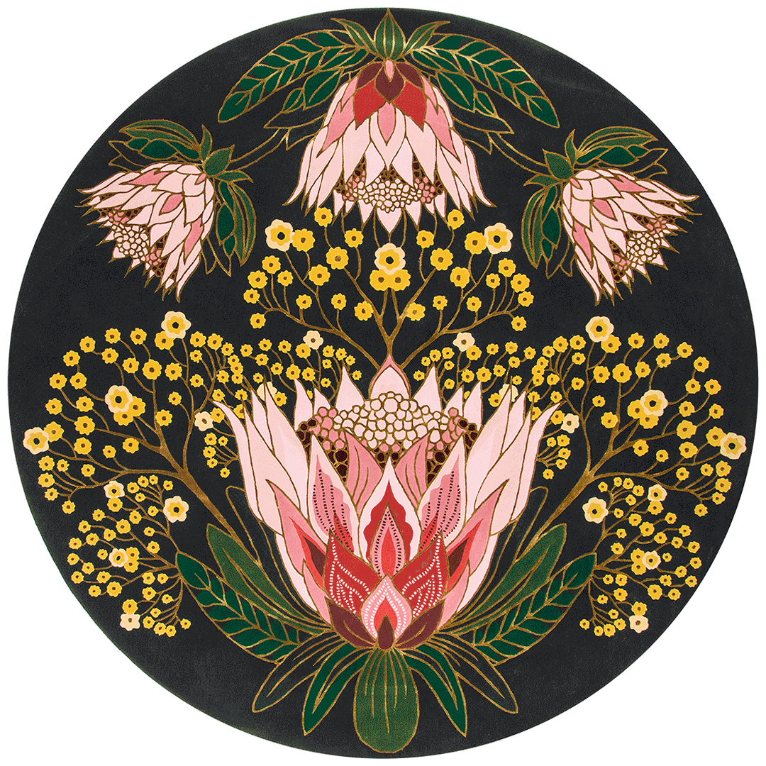Heritage Flora Round Carpet & Rug